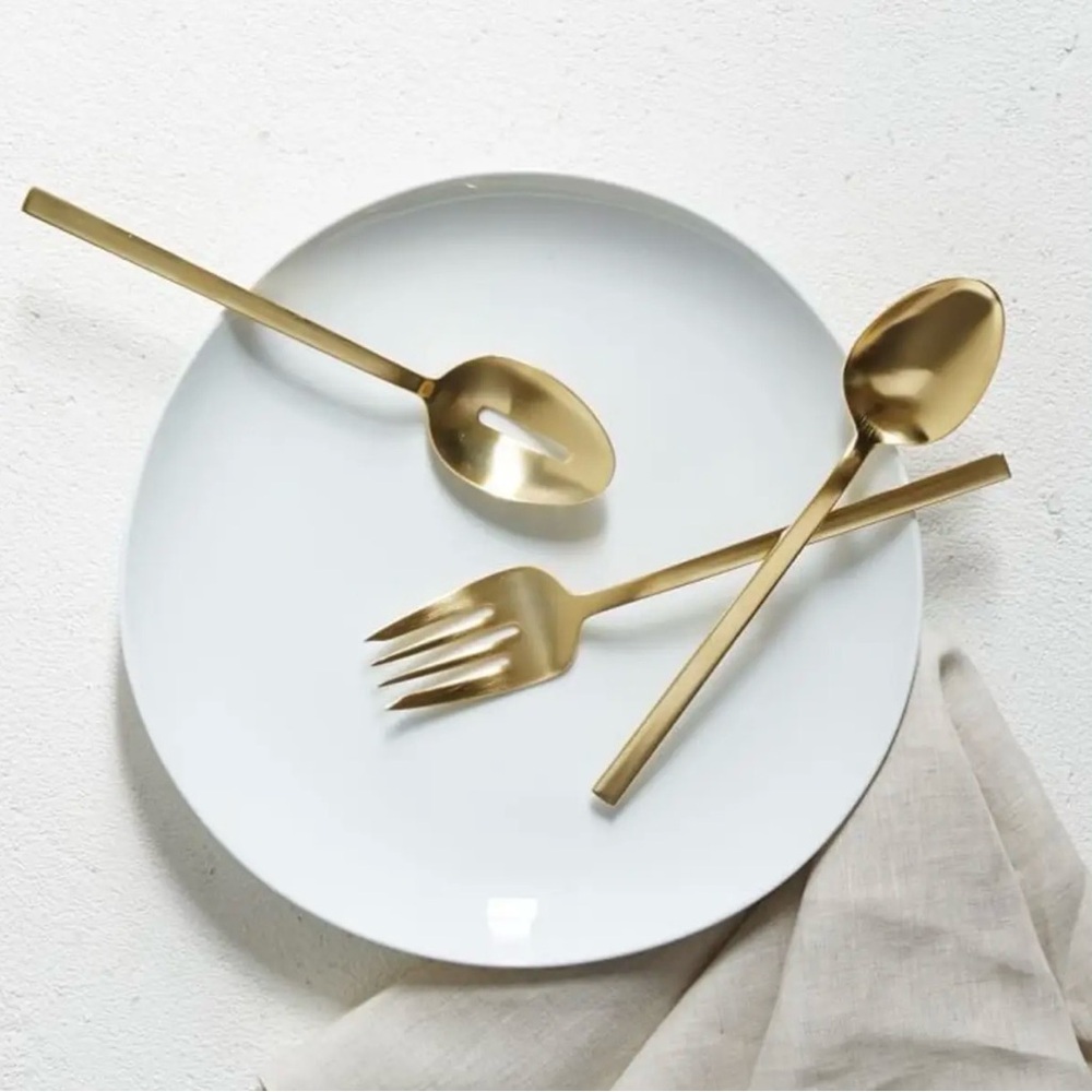 ‼️LAST CHANCE‼️ West Elm Gold Flatware Serving Set, TWO Sets, 5 PIECES